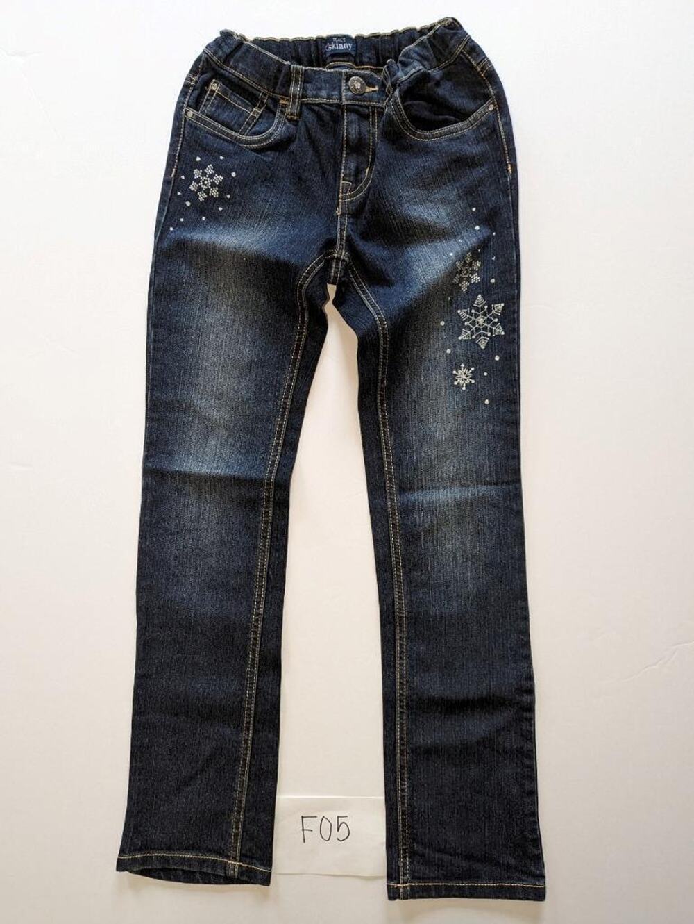 Children's Place Blue Jeans Size 12 Skinny Adj Waist Embellished -0523F05